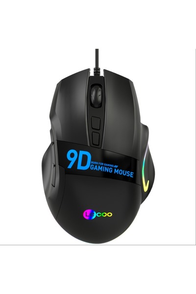 LENOVO LECOO MS130 Usb+Kablolu 7200DPI+9 Tuşlu RGB Aydınlatmalı Gaming Mouse