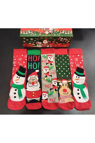 Leement socks Коледни дамски чорапи - подарък от 5 чифта, памук