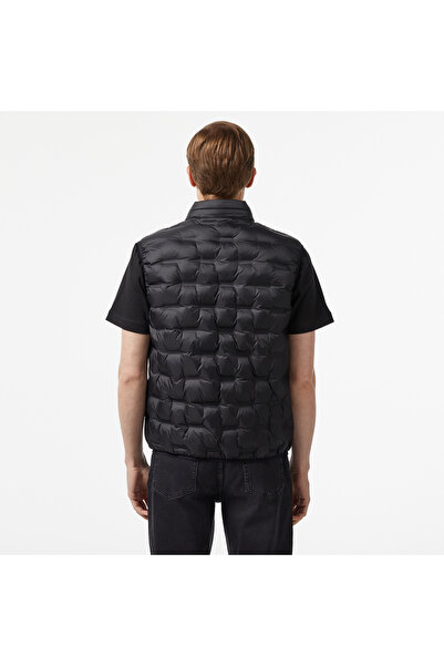 Lacoste Erkek Kapüşonlu Kapitone Siyah Yelek