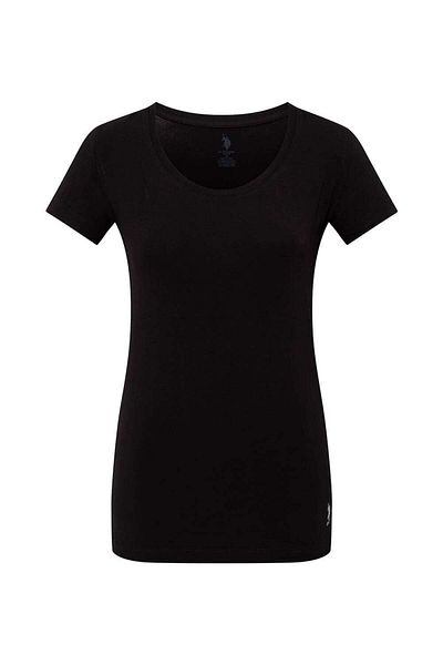U.S. Polo Assn. BAZA. Polo Assn. Tricou pentru femei - Gât rotund adânc, bumbac și modal 2510ESP.Z.6ETA6.GR.OU.0P3.KMLKE