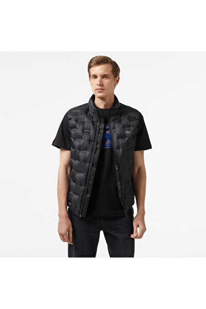 Lacoste Erkek Kapüşonlu Kapitone Siyah Yelek