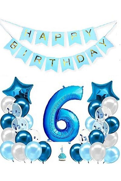 DÜVENCİ TİCARET Blue Color Age Balloon Set