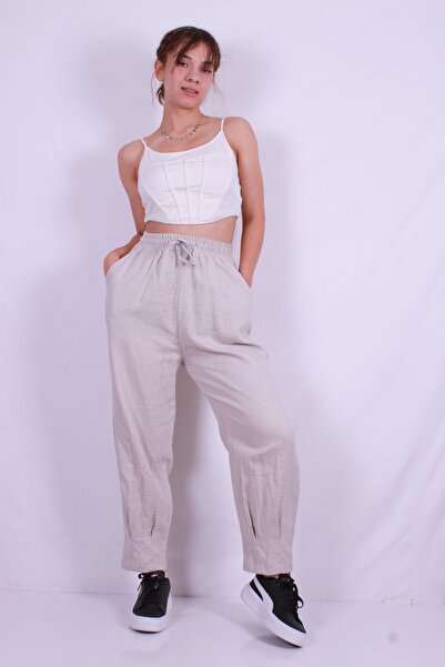 Kayra Класичні брюки з плісировкою, кремові