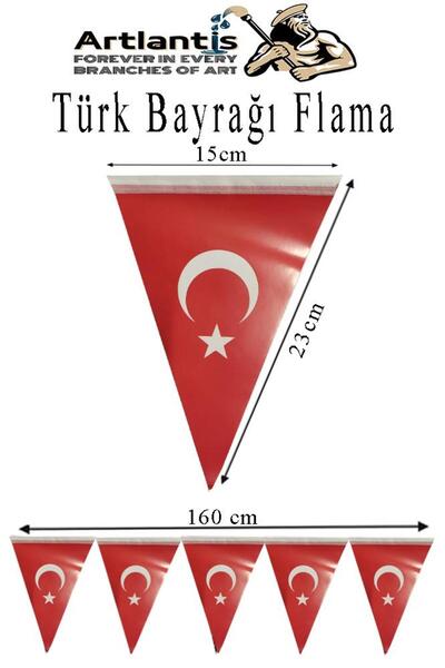 Artlantis Bayrak Flama 1 Adet Ay Yıldız Bayraklı Flama Süsleme 29 Ekim 23 Nis...