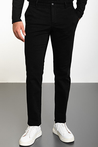 Mcr Plain Slim Fit Canvas Men's Trousers Black - 38210.23K