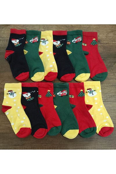 Leement socks 12 чифта коледни детски чорапи - памучни и безшевни