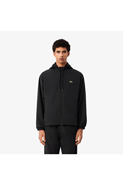 Lacoste Classic Erkek Kapüşonlu Siyah Mont