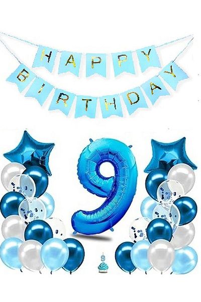 DÜVENCİ TİCARET Blue Color Age Balloon Set