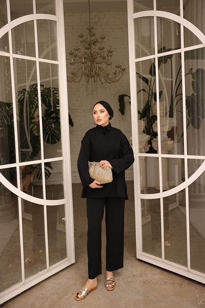 MİMİ Luxury Wear Hijab Πλισέ Γυναικείο Σετ - Κάτω και Επάνω Σετ