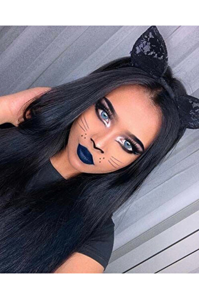 DennisEylul Hallowen Dantelli Kedi Kulağı Taç