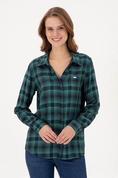 U.S. Polo Assn. Cămașă cu mânecă lungă mentă pentru femei 50291117 -VR090