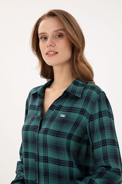 U.S. Polo Assn. Cămașă cu mânecă lungă mentă pentru femei 50291117 -VR090