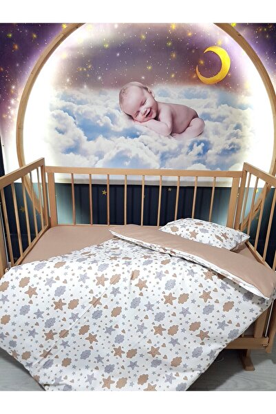 Baby Clime 90X130 Baby Sleeping Set of 5 - Brown Cloud Star Pattern (Fit All ...