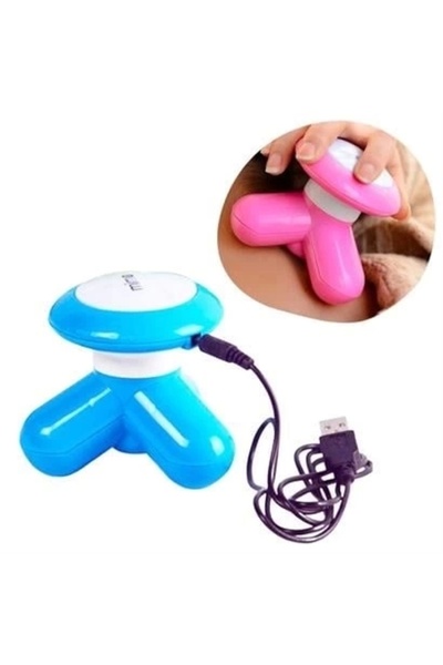 ToptanGidiyor ® 3 Başlıklı Titreşimli Usb Şarjlı Mini El Masaj Aleti