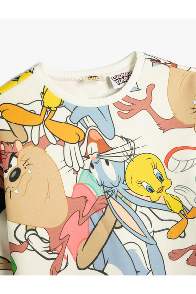 Koton Looney Tunes mikina licencovaná bavlna s dlouhým rukávem a výstřihem
