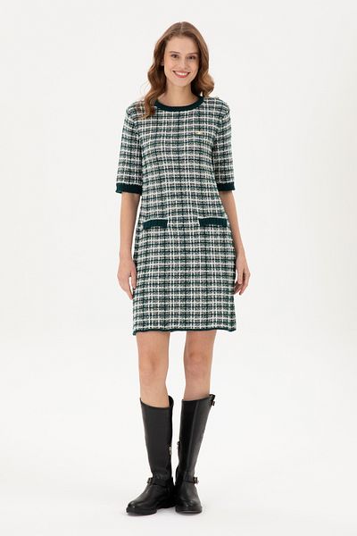 U.S. Polo Assn. Rochie de damă, verde închis, cu decolteu rotund 50293076 -vr079