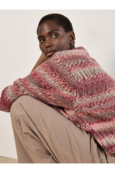 Apricot Grob gestrickter Pullo