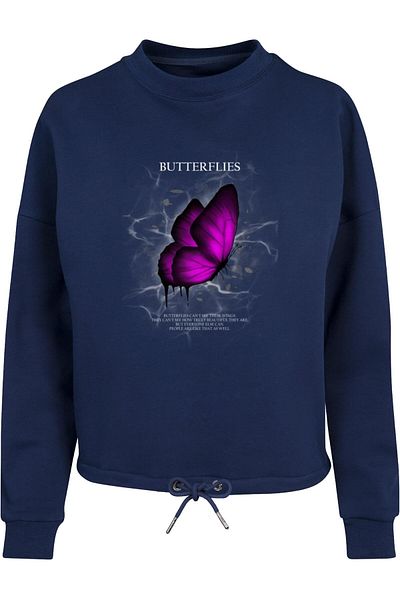 Merchcode Ladies Butterflies Oversize Crewneck