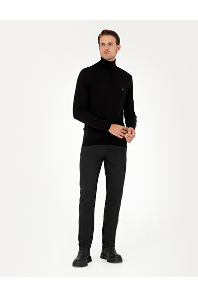 Pierre Cardin Siyah Slim Fit Kanvas Pantolon 50299527-VR046