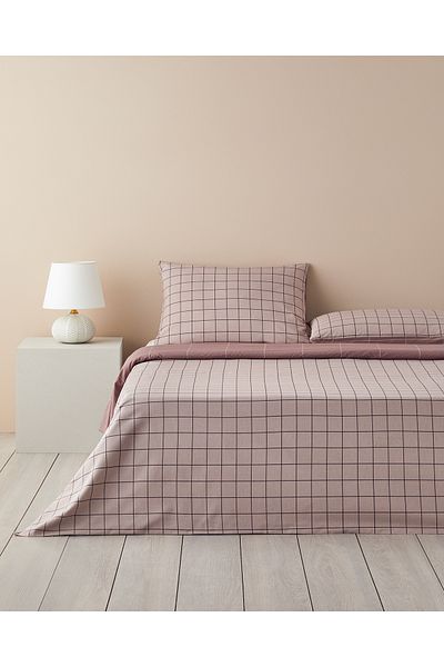 English Home Set cuvertură de pilota, cu două fețe, ușor de călcat - 160x220 cm Prune deschis