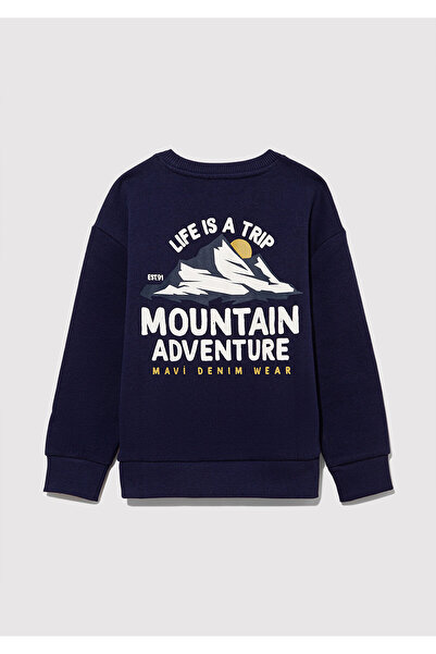 Mavi Baskılı Lacivert Sweatshirt 6s10075-70491
