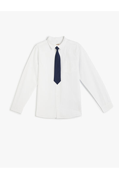 Koton Klasszikus galléros, hosszú ujjú iskolai ing nyakkendővel