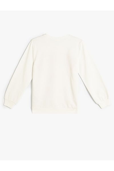 Koton Bavlněná mikina s dlouhým rukávem - Crew Neck, Slogan Printed