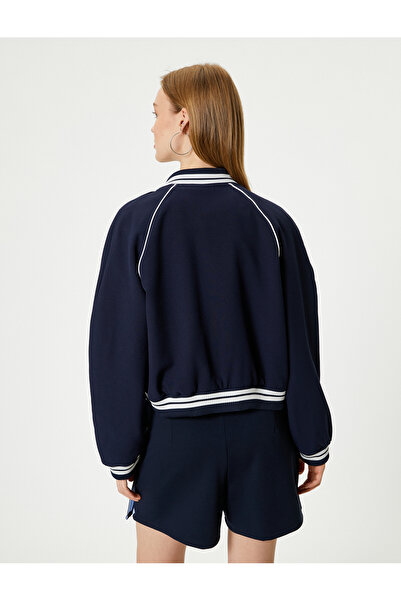 Koton Bomberjacke – Druckknopf und geripptes Taschendetail