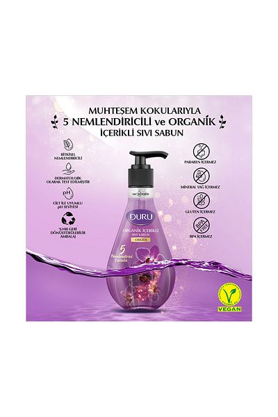 Duru Organik Içerikli Sıvı Sabun 500ml,orkide