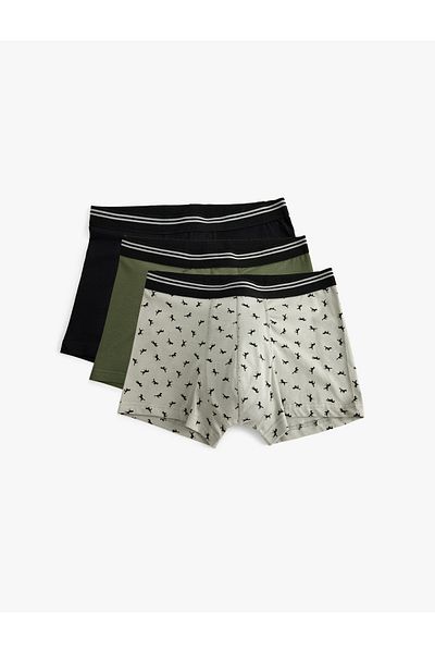Koton Animal Printed Cotton 3-Piece Boxer Set