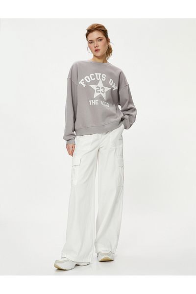Koton Sweatshirt Printed Crew Neck Long Sleeve
