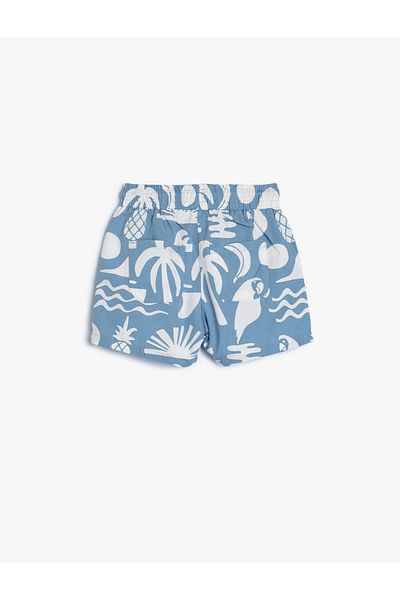 Koton Cotton Printed Shorts - Summer Themed, Waist Tied and Pocketed