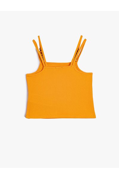 Koton Sportler mit gerippten Trägern und Perlendetails und rundem Kragen