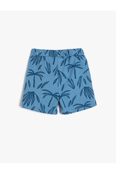 Koton Shorts Tie Waist Palm Printed Pocket Cotton