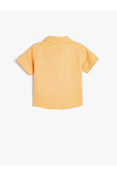 Koton Short Sleeve Linen Shirt - Pocket Detailed