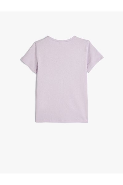 Koton Kurzarm-T-Shirt mit Slogan-Print und Rundhalsausschnitt aus Baumwolle