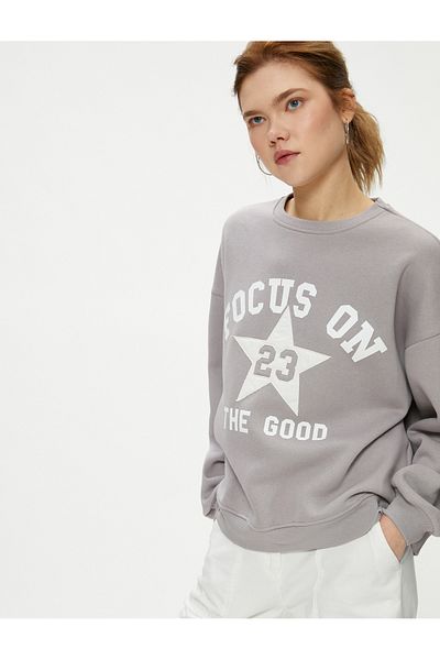Koton Sweatshirt Printed Crew Neck Long Sleeve