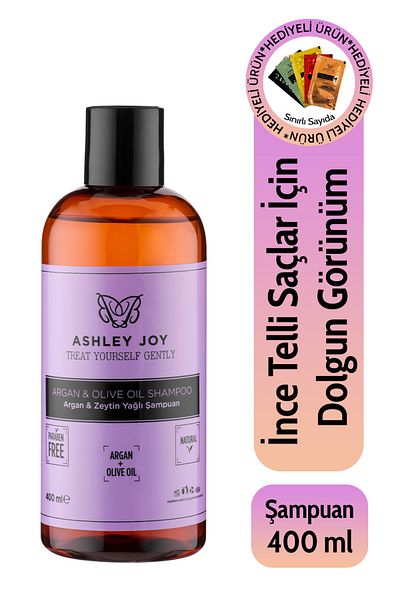 ASHLEY JOY 400 ml Argan & Olive Oil - Non-Weighting Care Shampoo for Fine Hair