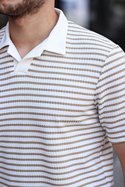 Valiberta Πλεκτό μπλουζάκι Polo V Neck - Μπεζ