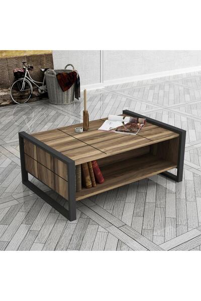 Dekorister Exclusive Lost Metal Orta Sehpa Ceviz