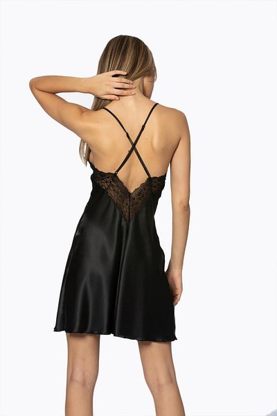 Pierre Cardin Satin Lace Women's Nightgown - 600 Black
