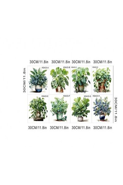 Özasya AVM Saksılı Çiçek Tasarımlı 8li Sticker MC-480A