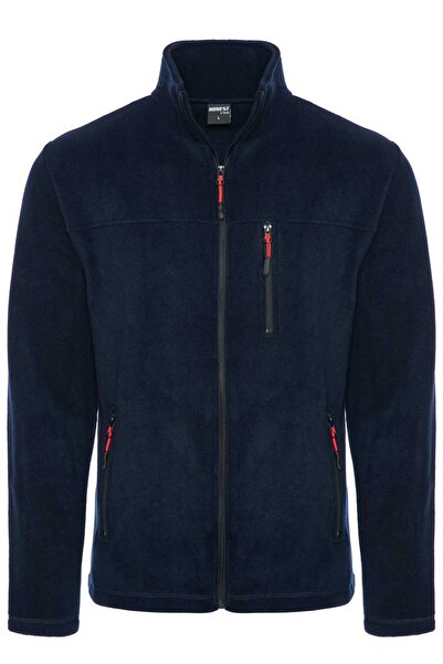 Çağdaş İş Güvenliği Ekipmanları اللون الأزرق الداكن كامل زيبر 3 جيوب الصوف للرجال