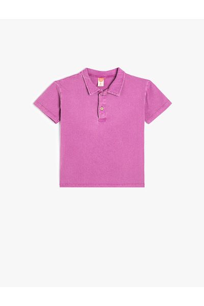 Koton Tricou polo cu mânecă scurtă din bumbac - Detaliu cu nasturi