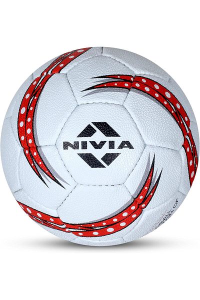 Nivia Synthetic Standard Handball (White/Blue/Orange) | Rubber