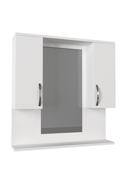 Dekorister Tiger Aynalı Banyo Etajer Beyaz