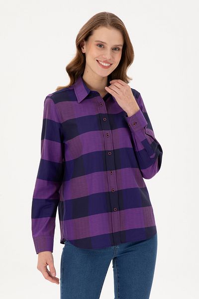 U.S. Polo Assn. Cămașă mov cu mânecă lungă pentru femei 50296195 -VR038