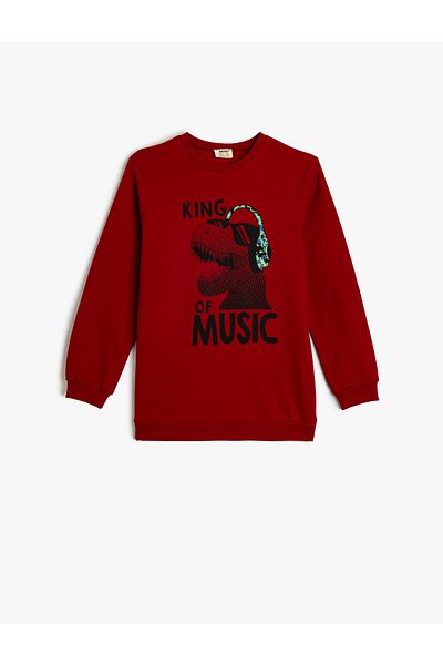 Koton Sweatshirt mit Dinosaurier-Print und Rundhalsausschnitt