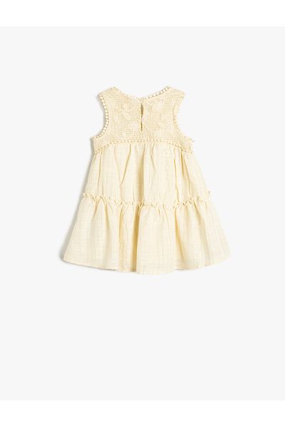 Koton Cotton Sleeveless Dress - Scallop Detailed
