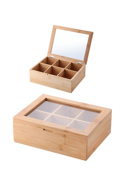 HOMİNG 6 Compartment Wooden Tea Box 241732